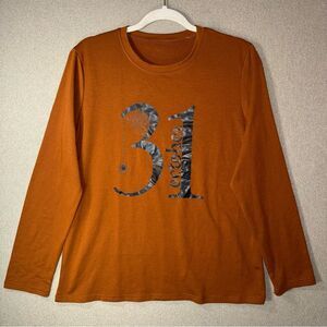 Women’s size medium Orange Long Sleeve Halloween October 31st Shirt